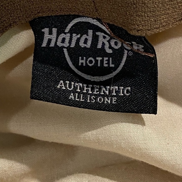 Retro 80s Hard Rock Cafe Tan Canvas Comrade Hat Newsboy Cap One Size - Picture 7 of 9